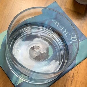 Large clear glass cylindrical vase